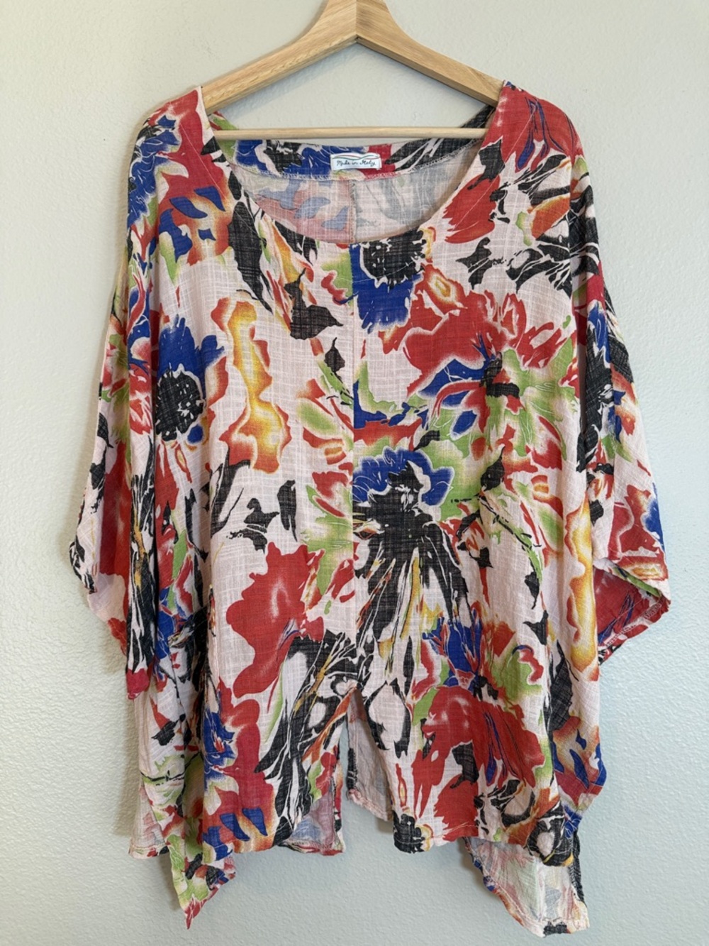 Women’s Made in Italy 100% Cotton Oversized Tunic Top Relaxed Fit Plus Size